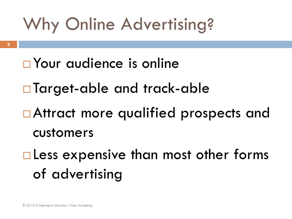 Why Online Advertising .