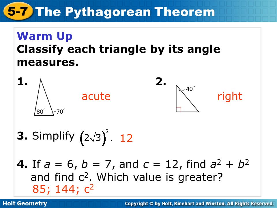 Worksheet Holt Geometry Worksheet Answers the pythagorean theorem worksheet answers 5 7 intrepidpath worksheets holt geometry 7