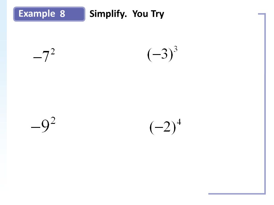 Example 8Simplify. You Try