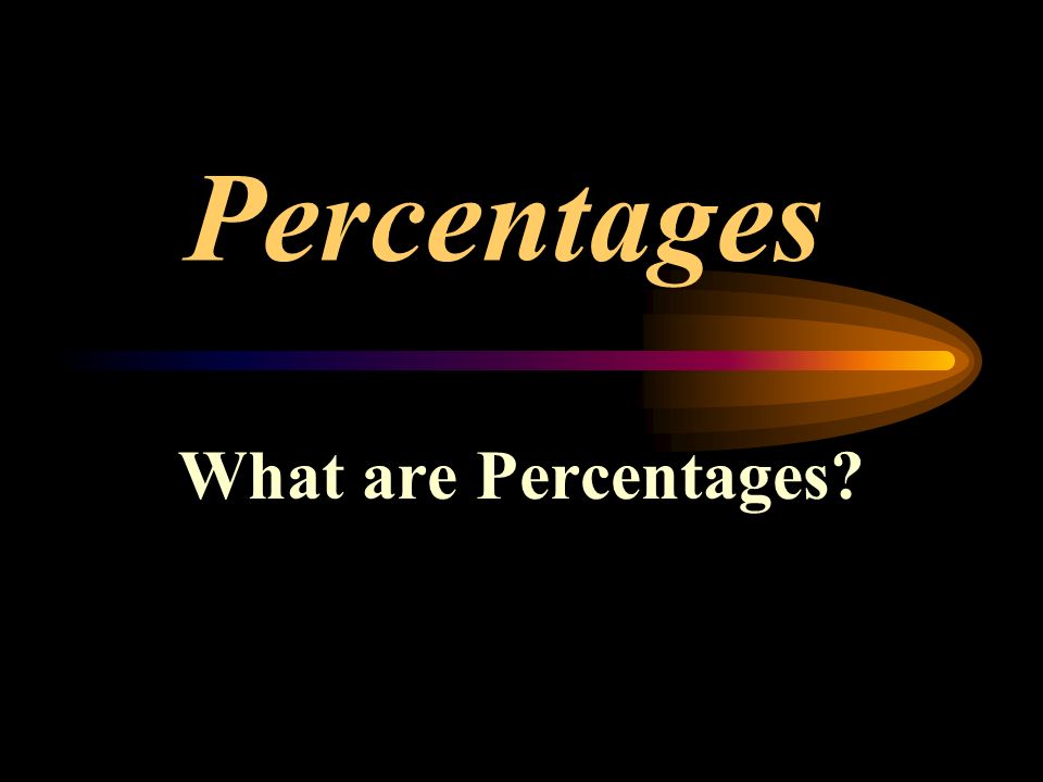 Percentages What are Percentages