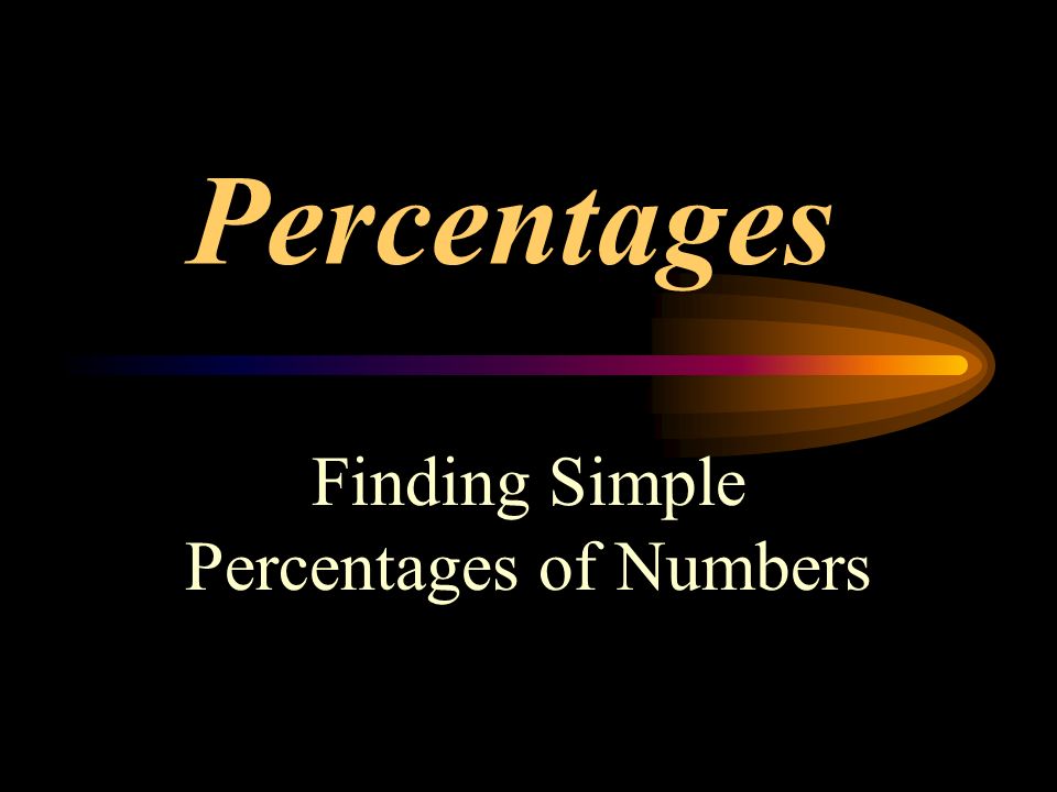 Finding Simple Percentages of Numbers Percentages