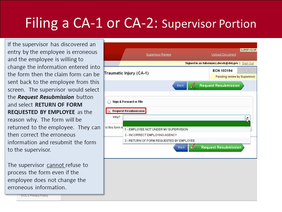 ecomp for supervisors this training will provide supervisors with ca 1 form