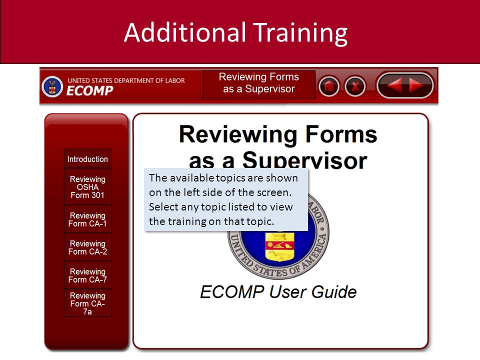 ecomp for supervisors this training will provide supervisors with ca 7 form