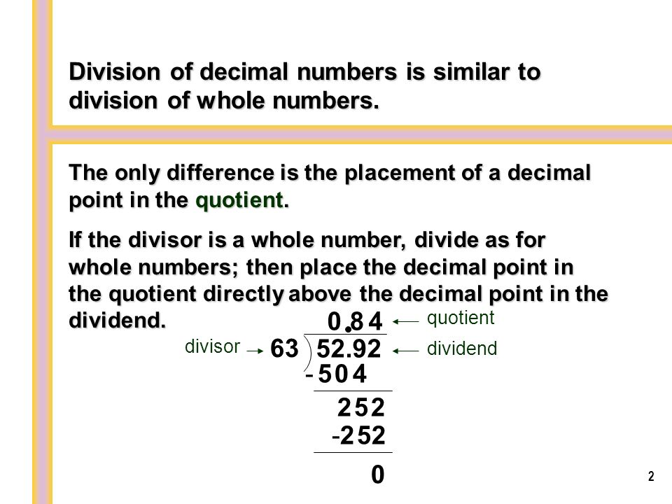 Dividing Decimals Section 5.4