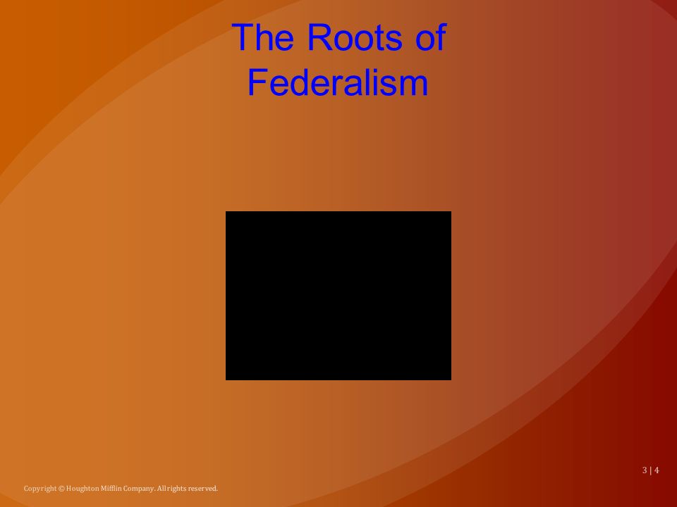 The Roots of Federalism Copyright © Houghton Mifflin Company. All rights reserved. 3 | 4