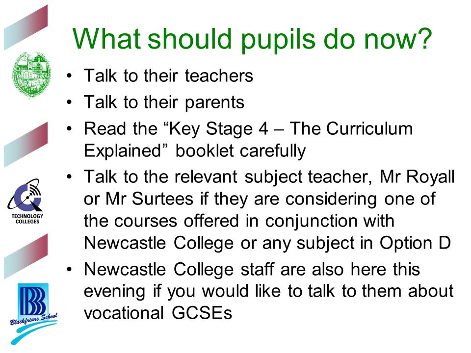 What should pupils do now.