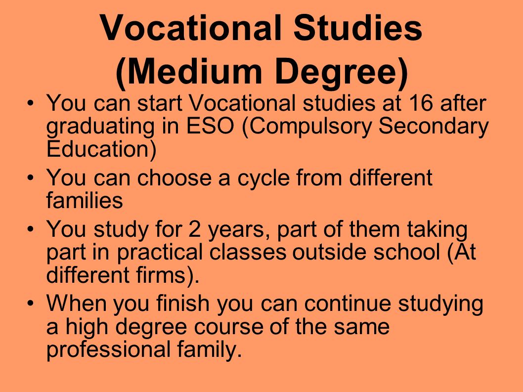 types of vocational schools