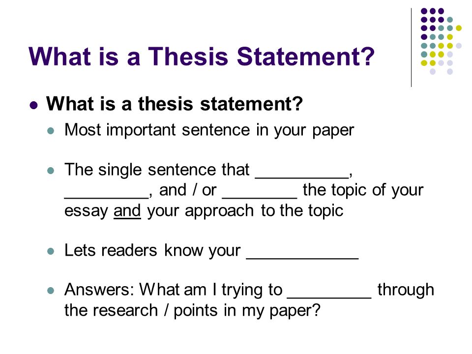 Definition for thesis statement