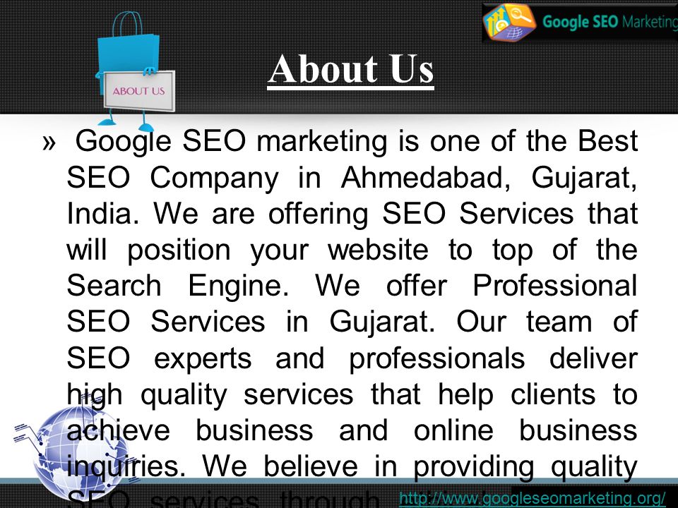 About Us » Google SEO marketing is one of the Best SEO Company in Ahmedabad, Gujarat, India.