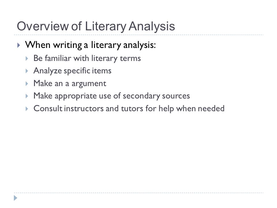 Literary analysis what is