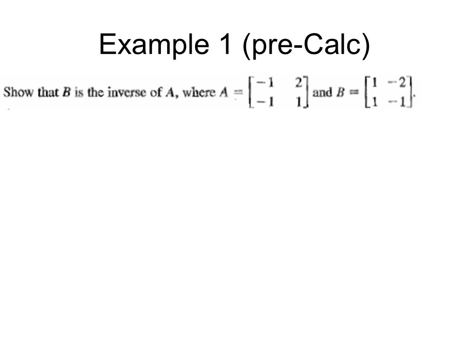 Example 1 (pre-Calc)