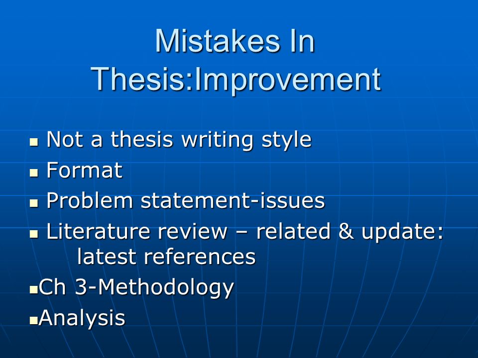 Slide presentation for thesis