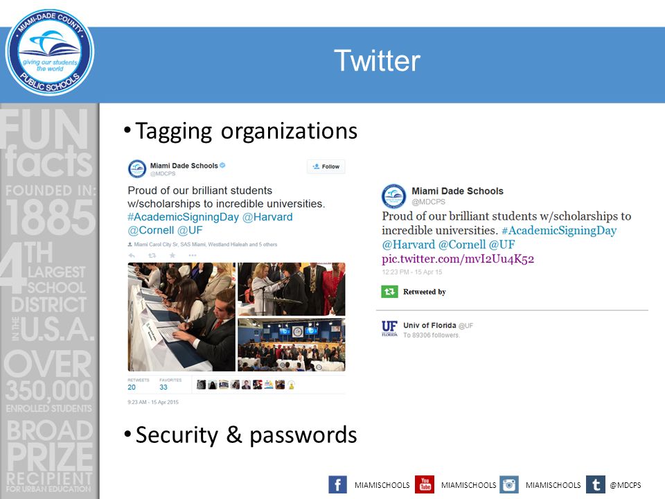 Twitter Tagging organizations Security & passwords