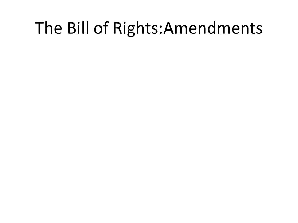 The Bill of Rights:Amendments
