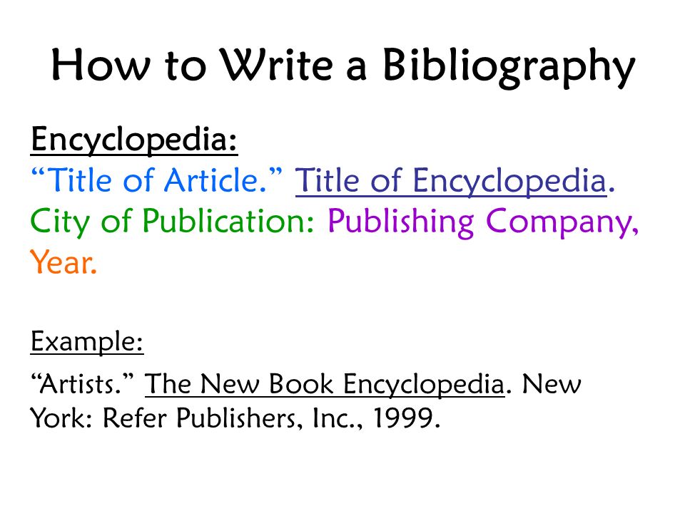 How to write a correct bibliography