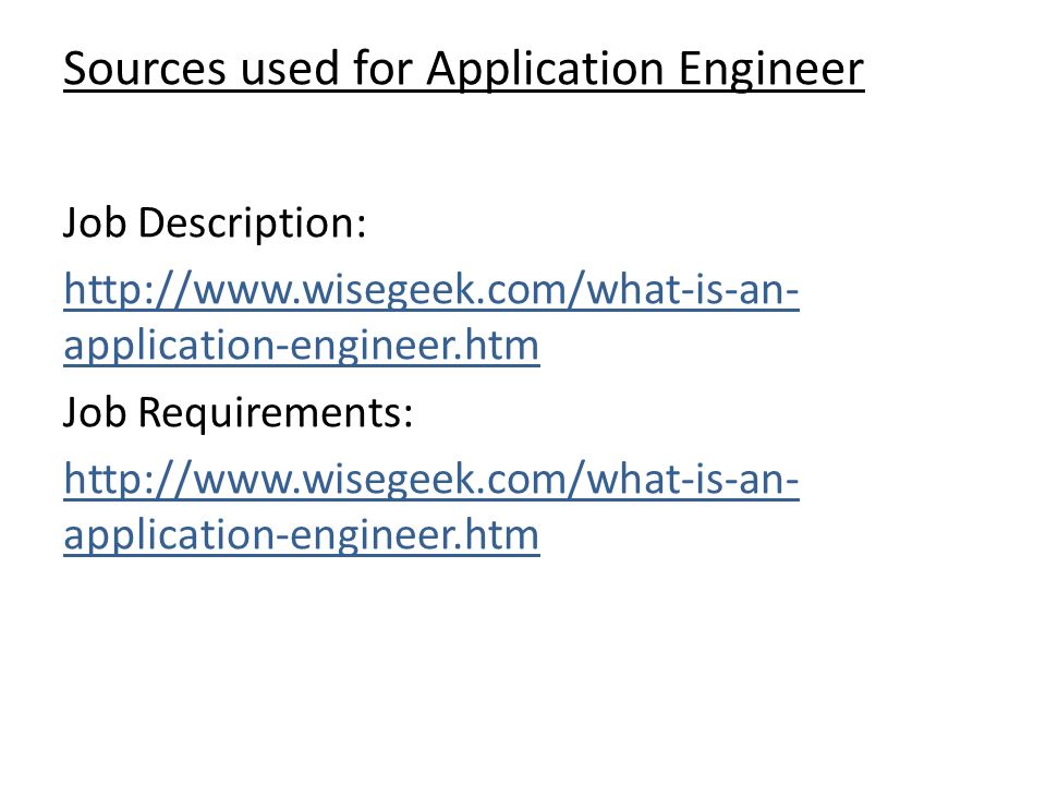 applications engineer job description