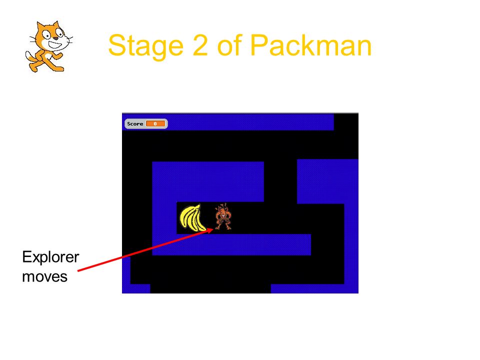 Stage 2 of Packman Explorer moves