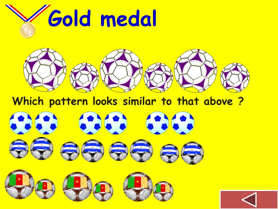 Which pattern below is similar to that above Silver medal