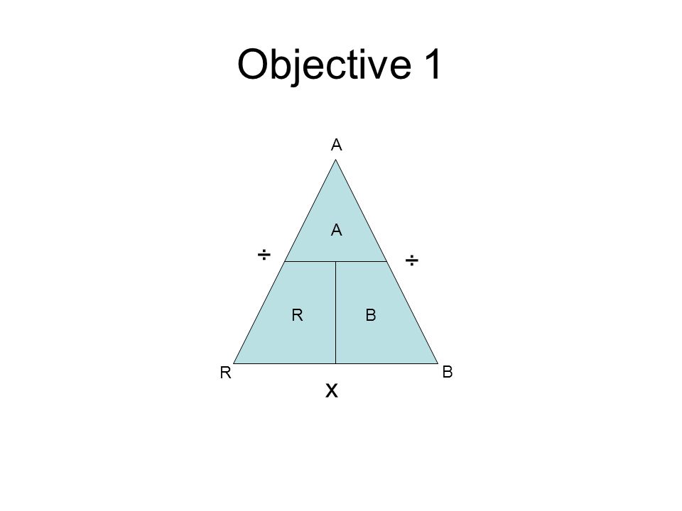 Objective 1 A BR ÷ ÷ x A R B