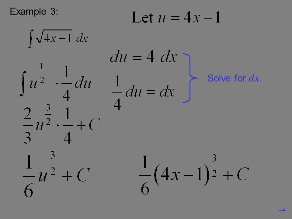 Example 3: Solve for dx.