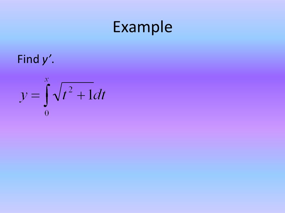 Example Find y’.