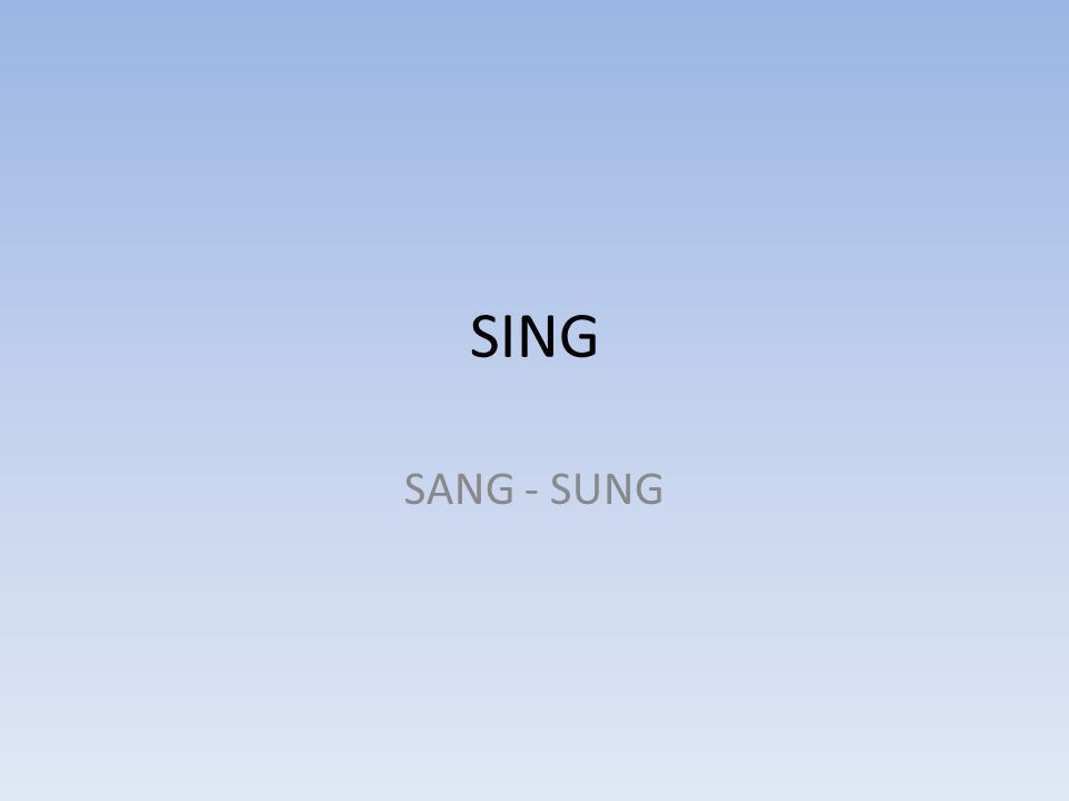 SING SANG - SUNG