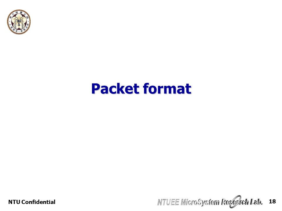 NTU Confidential 18 Packet format