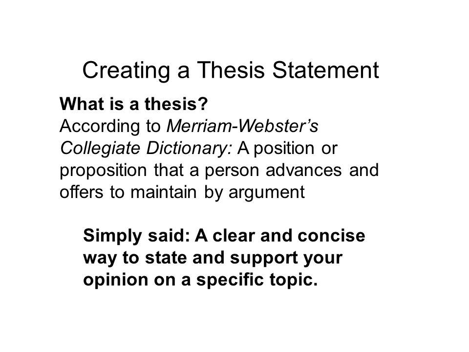 Creating Thesis Statement