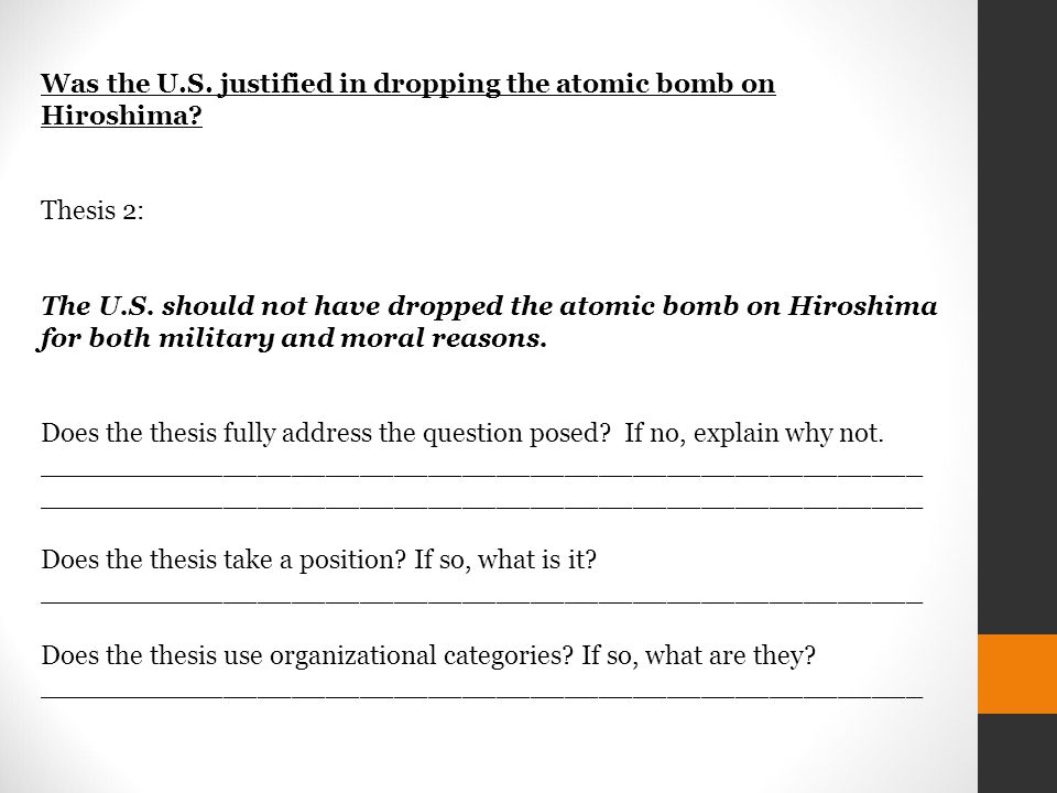 Thesis statements for the bombing of pearl harbor