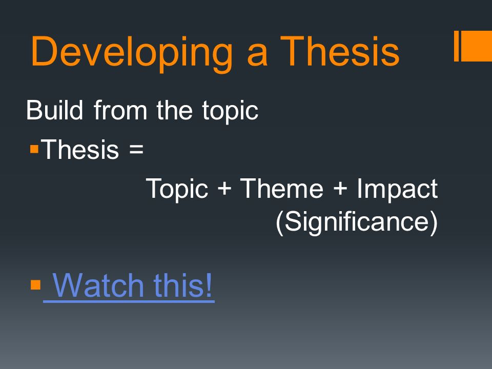 How to develop a thesis topic