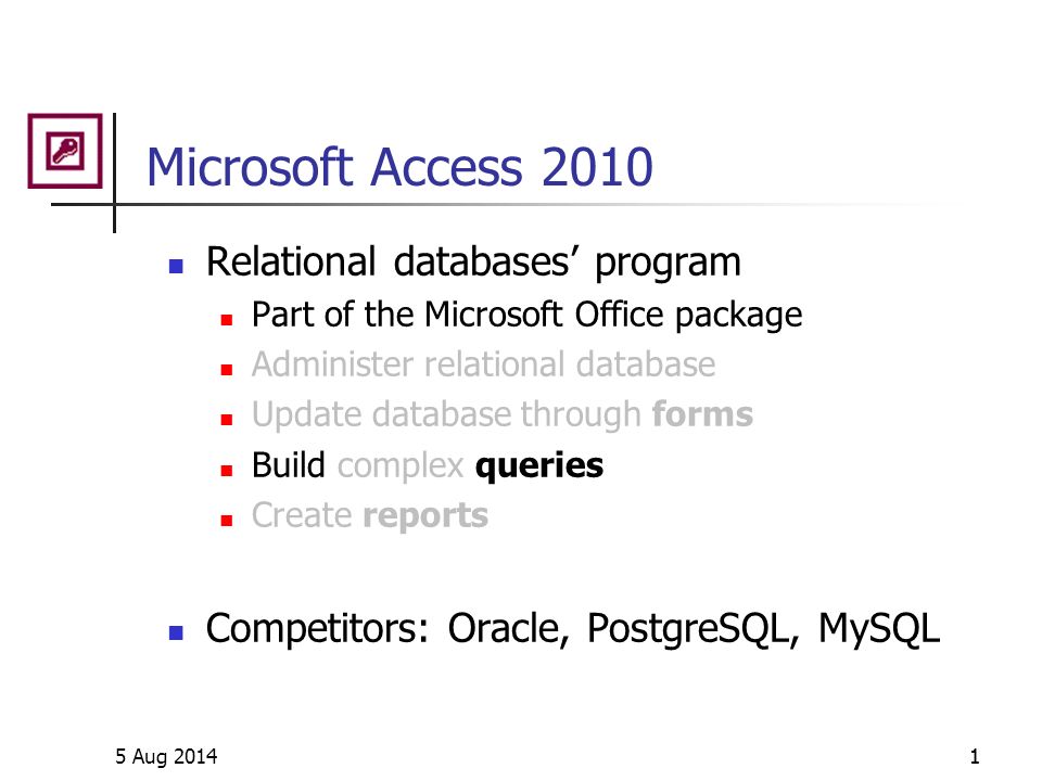 microsoft access competitors