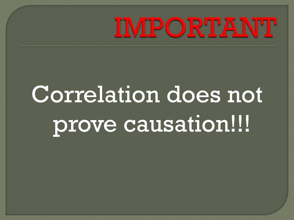 Correlation does not prove causation!!!