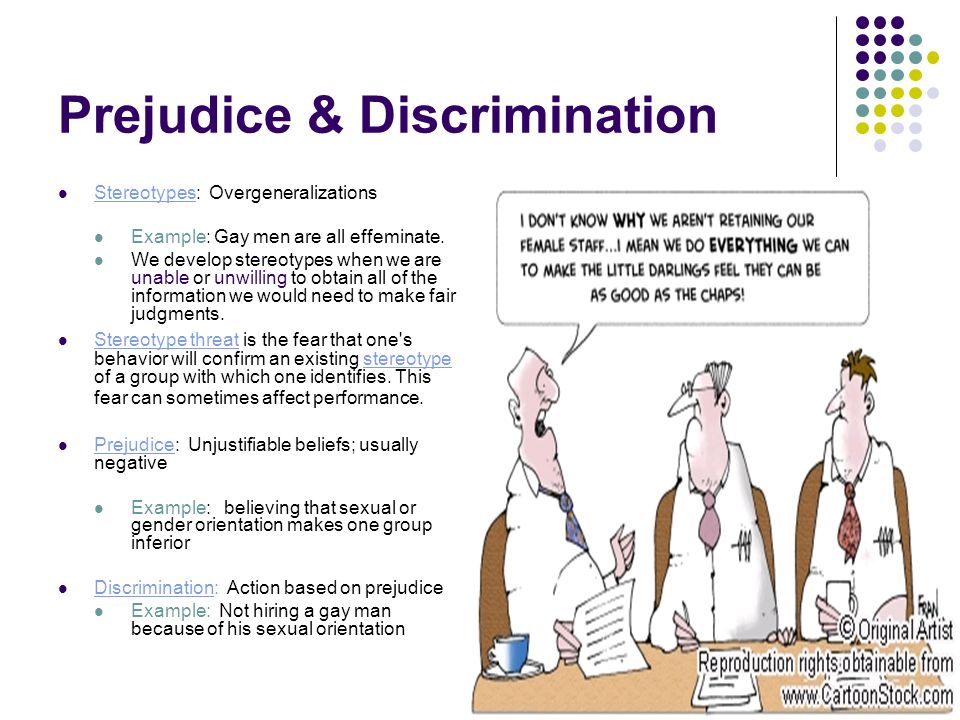 prejudice and discrimination 2 essay Prejudice, discrimination, and stereotyping by susan t fiske princeton university people are often biased against others outside of their own social group, showing prejudice (emotional bias), stereotypes (cognitive bias), and discrimination. prejudice and discrimination 2 essay Prejudice, discrimination, and stereotyping by susan t fiske princeton university people are often biased against others outside of their own social group, showing prejudice (emotional bias), stereotypes (cognitive bias), and discrimination.