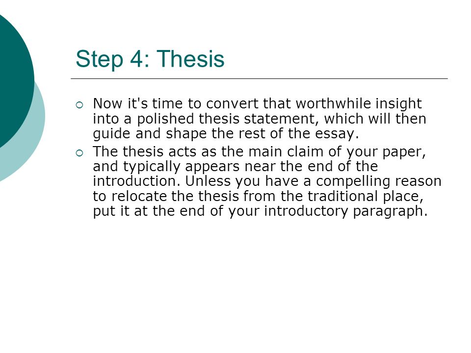 How To Write A Thesis For A Paper