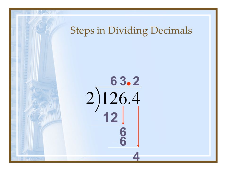Steps in Dividing Decimals