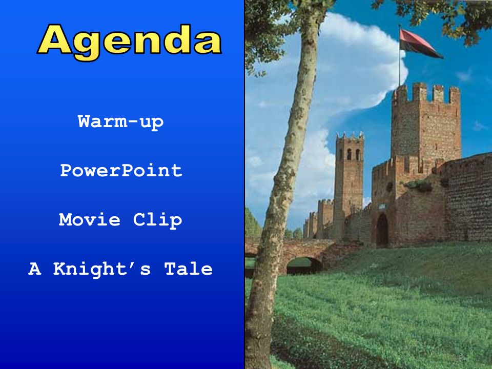 Warm-up PowerPoint Movie Clip A Knight’s Tale
