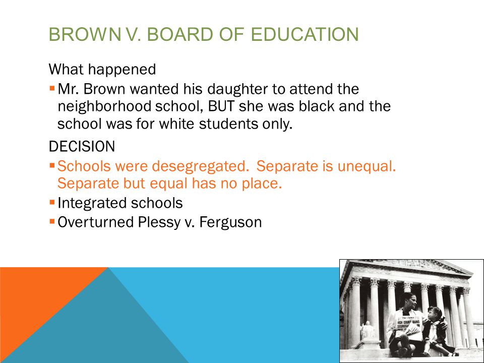 BROWN V. BOARD OF EDUCATION What happened  Mr.