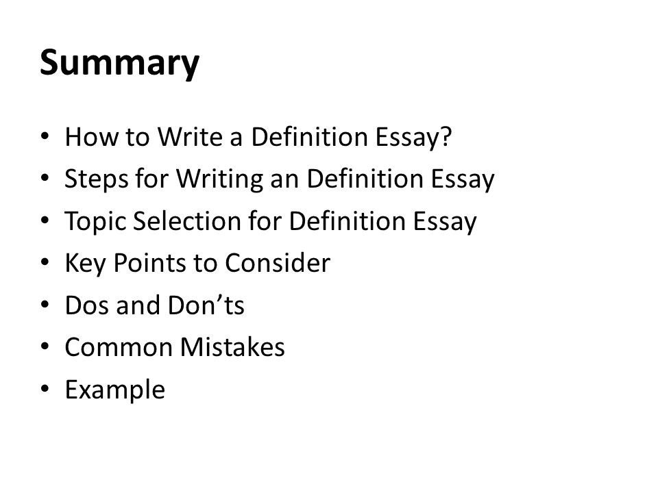Definition paper topics list