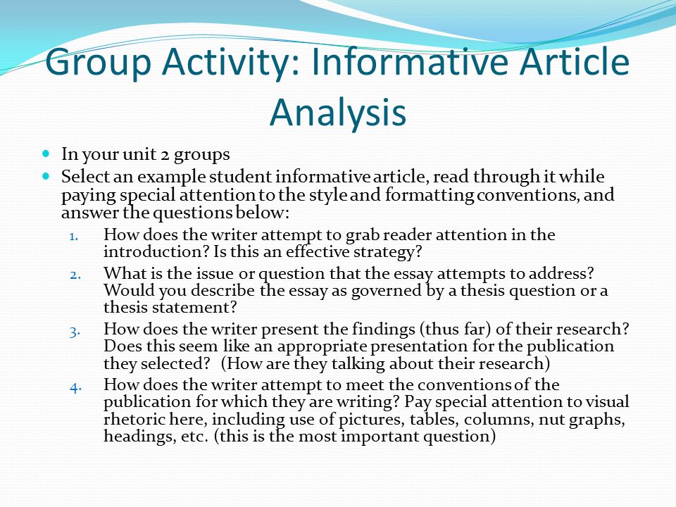 Self Analysis Essay