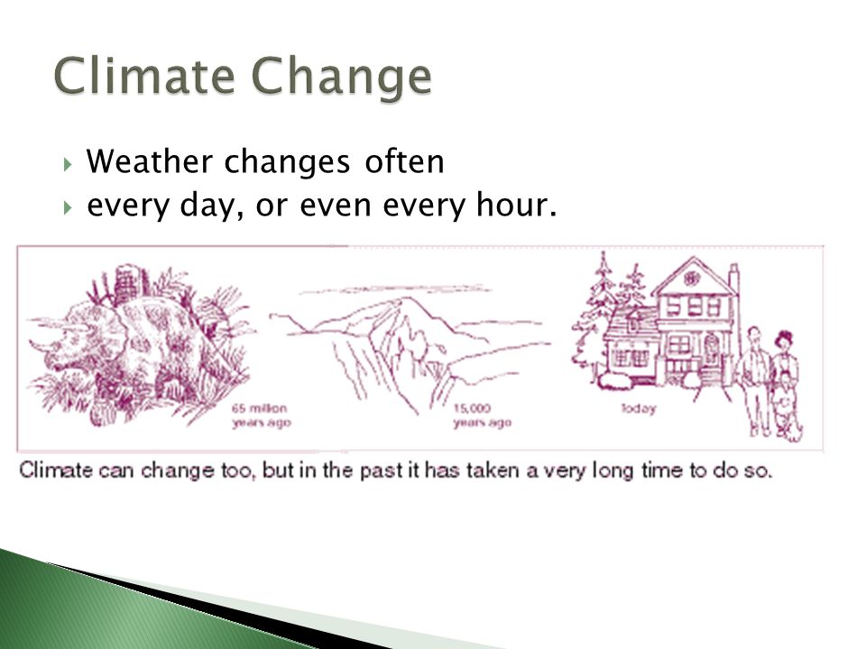  Weather changes often  every day, or even every hour.