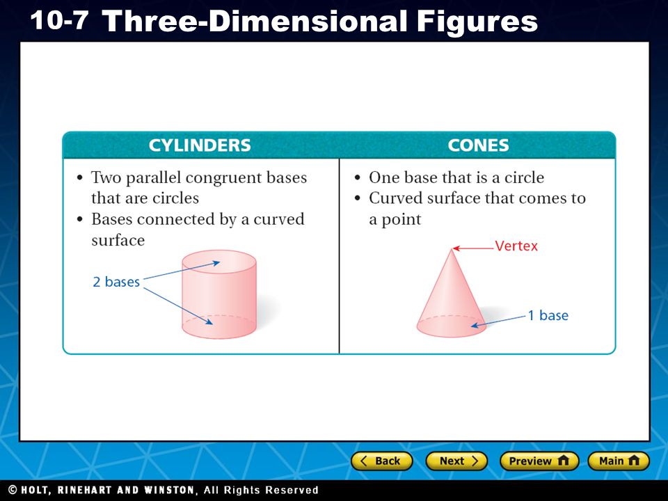 Holt CA Course Three-Dimensional Figures