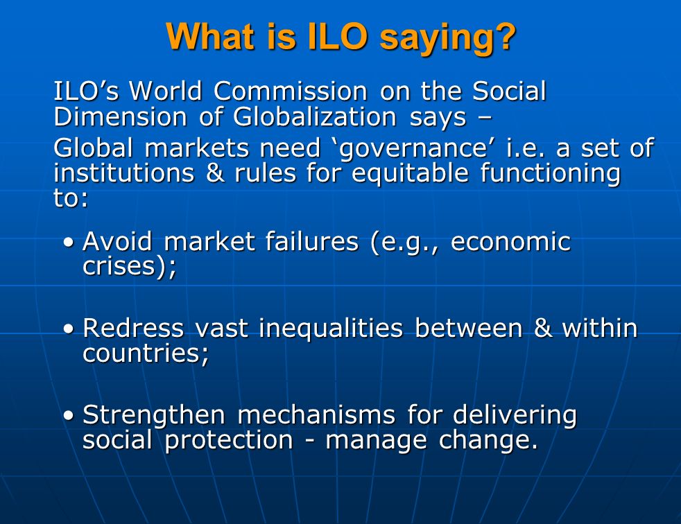 What is ILO saying.