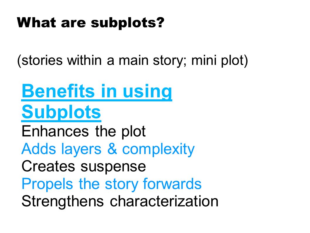 What are subplots.
