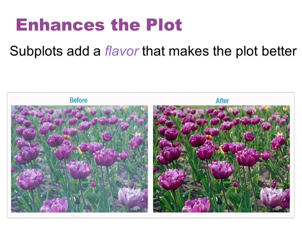 Enhances the Plot Subplots add a flavor that makes the plot better
