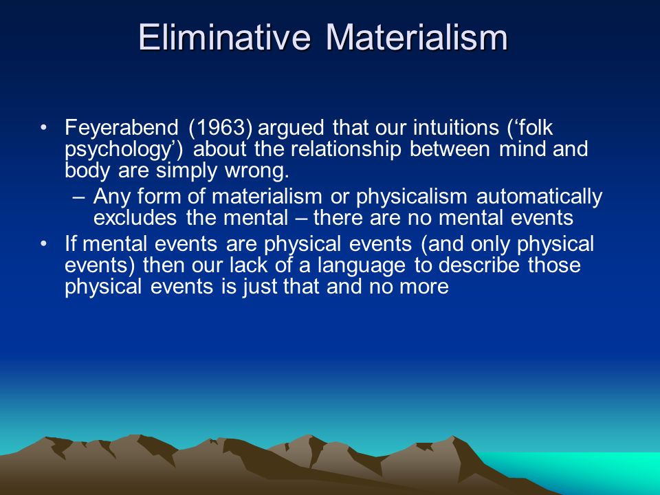 essay on eliminative materialism Reductive and eliminative materialism essays (creative writing assignments for catcher in the rye). essay on eliminative materialism Reductive and eliminative materialism essays (creative writing assignments for catcher in the rye).