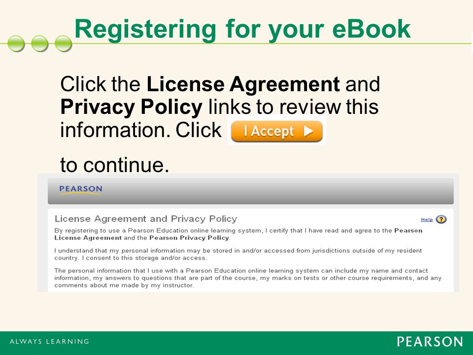 Click the License Agreement and Privacy Policy links to review this information.