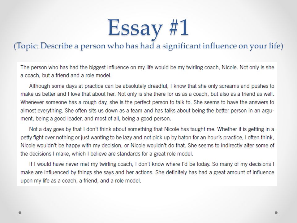 Person Of Significant Influence Essay
