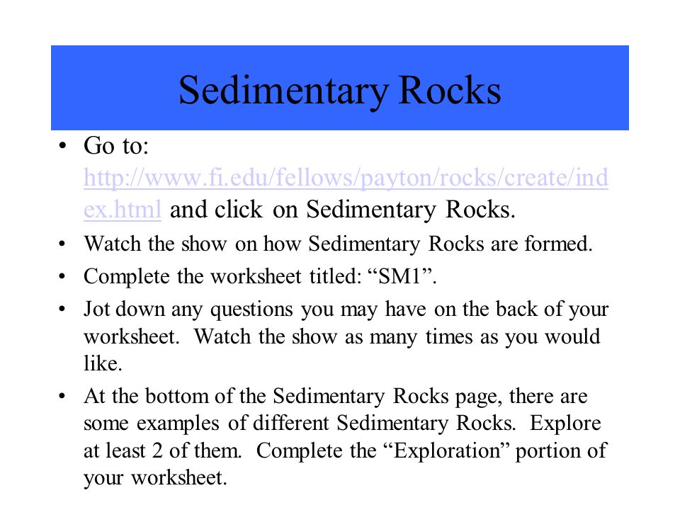 wk3 sedimentary rock worksheet Have you ever wondered what sedimentary rocks are you can study this printable worksheet to learn more about them and then take the interactive. wk3 sedimentary rock worksheet Have you ever wondered what sedimentary rocks are you can study this printable worksheet to learn more about them and then take the interactive.