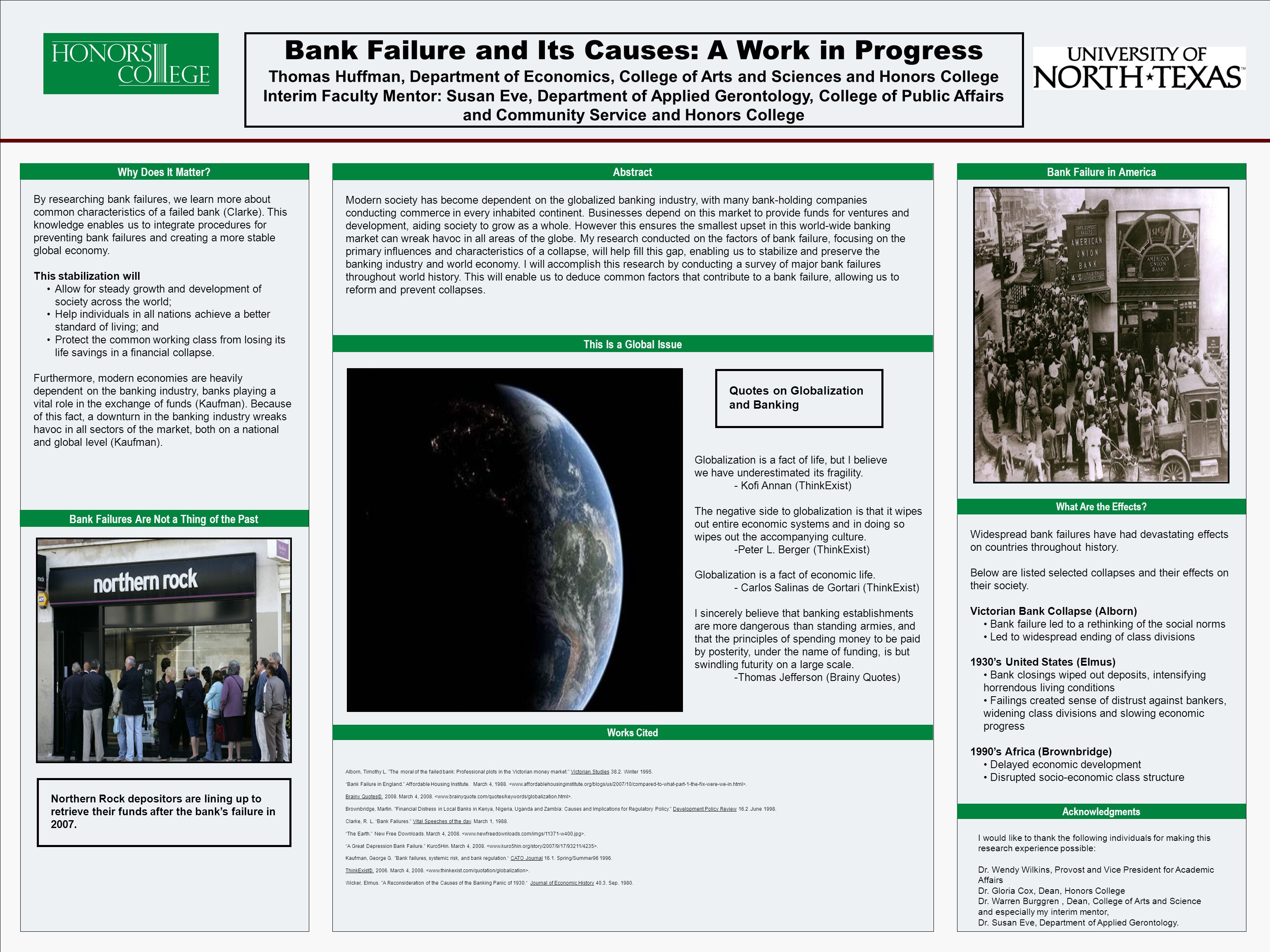 poster template by: bank failure and its causes: a work in poster template by: bank failure and its causes: a work in, Presentation templates