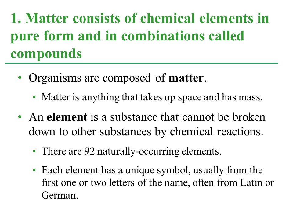 Chapter 2 The Chemical Context Of Life Elements And 4 Anisms